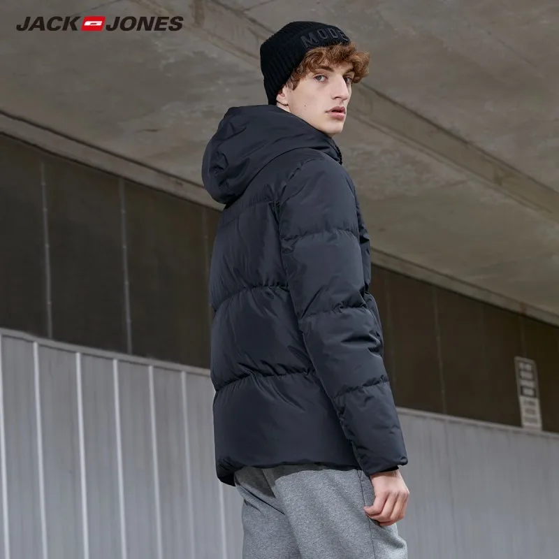 low cost  JackJones Men's sporty Hooded Stand-up Collar Down Jacket fashion parka short Coat 219312524