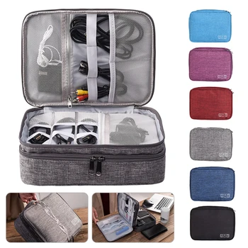 

Portable Travel Storage Bag Cosmetic Makeup Zipper Pouch Digital USB Gadget Organizer Cable Storage Bag Accessories Supplies