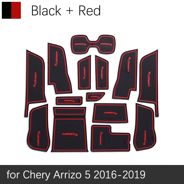 Противоскользящий резиновый подстаканник для Chery Arrizo 5,,,,, коврик для двери, автомобильные аксессуары, наклейки для автомобиля - Название цвета: Red