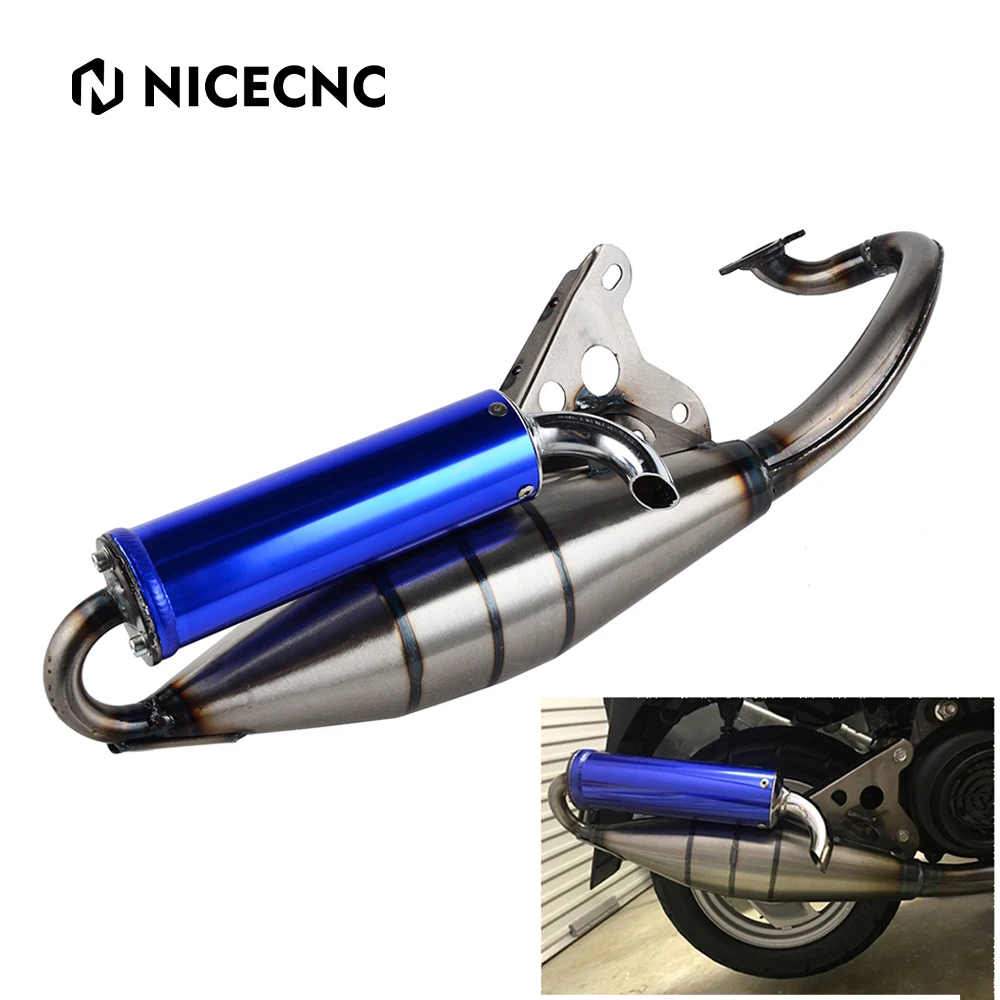 Yarış egzoz sistemi susturucu boru Yamaha JOG50 50cc 2 zamanlı scooter