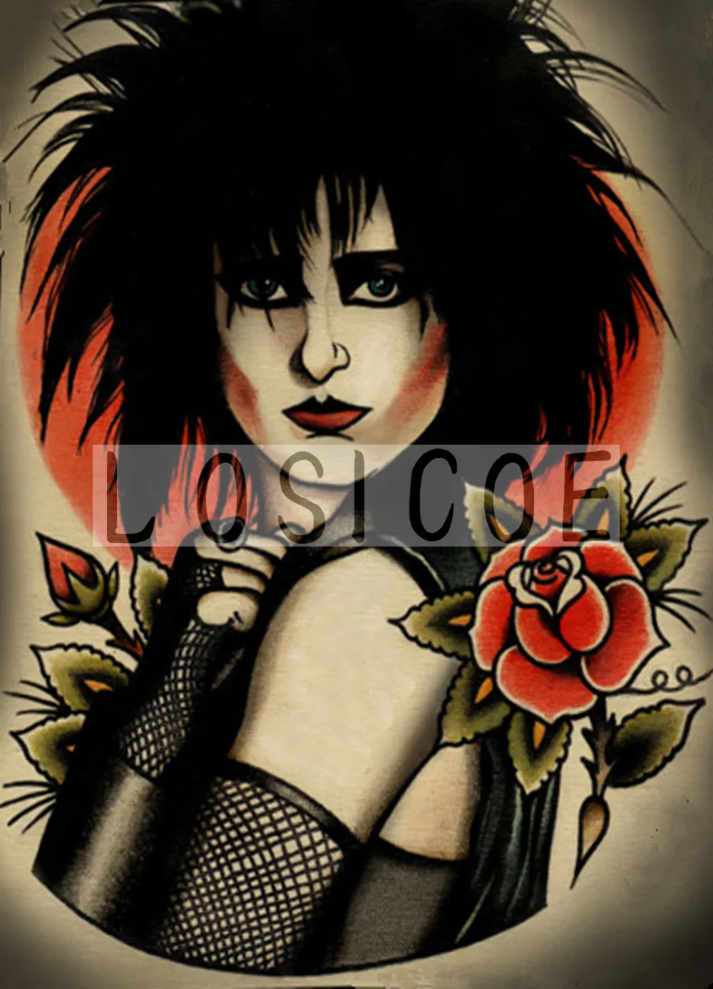&quotPretty lady&quot 30X42 CM Tattoo Design Manuscript Painting Wall Art Retro Kraft Poster Sticker Barber Shop Home Decor | Дом и сад