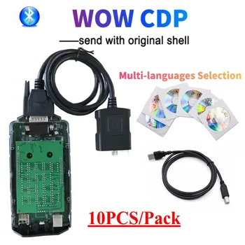

10pcs DHL WOW CDP vd ds150e cdp with Bluetooth v5.0012/v5.008 r2 for delphis obd2 car trucks diagnostic tool Send with shell