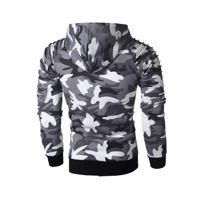  CYSINCOS Camouflage Hoodies Men Sweatshirt Male Camo Hoody Hip Hop Autumn Winter 2018 New Fashion M