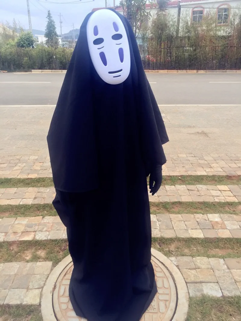 Spirited Away Cos Costume No Face Man Anime Clothing Mask Gloves Kimono