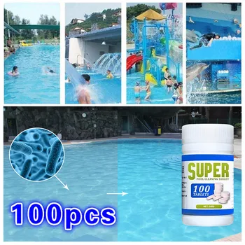 

100 Pcs Pool Cleaning Tablet Effectively Purify Water Crystal Clear Pool Foaming Cleaners Swimming Pool Detergent #25