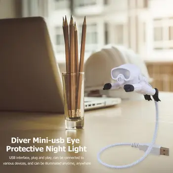 

1pc New Usb Eye Protection Night Light Diver Astronaut Light Led Portable Creative Gift Lighting Night Notebook Mini V4O3