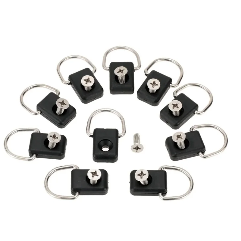 8pcs Canoe Kayak Boat D Ring Outfitting Fishing Rigging Bungee Kit Accessory