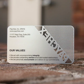 

High quality Matte Stainless Steel Metal Card With Custom Cutout and Black Color Printing