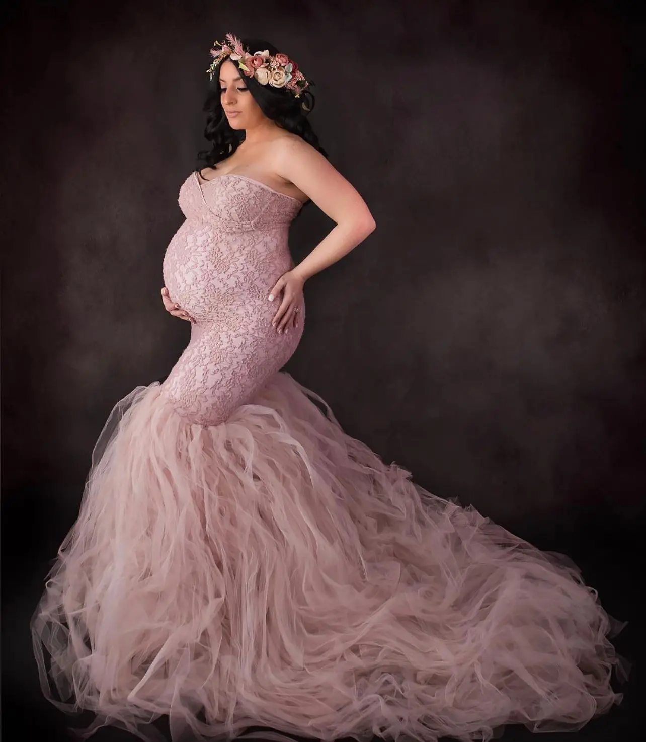 

Студийный фон для фотосъемки для беременных Винтажный Классический Темный однотонный фон для портретной фотосъемки беременных девушек