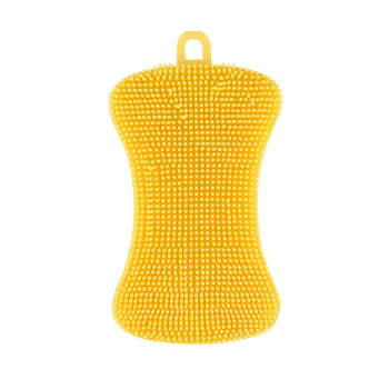 

2# 1pcs Silicone Dish Washing Sponge Scrubber Kitchen Cleaning Tool Scouring Pads Cooking Cleaning Tool Kitchen Accessories