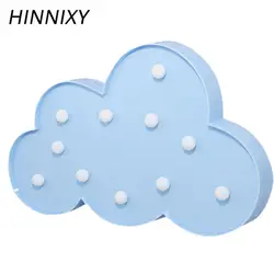 Hinnixy светодиодный 3D креативный Ночной светильник в форме облака, синий и белый цвета, ночник для детского подарка на день, детская спальня