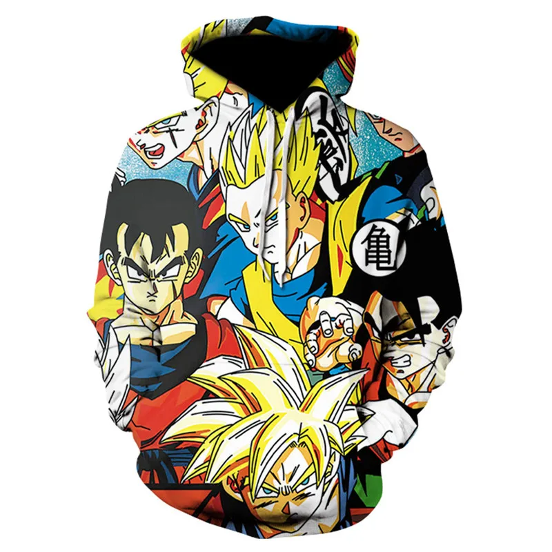 

Dragon Ball Mens Autumn Desinger Hoodies Crew Neck 3D Print Homme Clothing Fashion Style Casual Apparel
