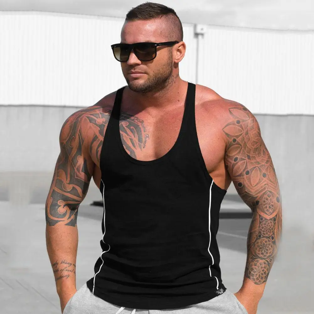 Новинка 2018 Мужская майка для тренажерного зала тренировок фитнеса бодибилдинга