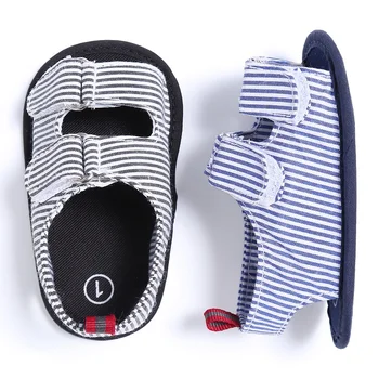 

Summer Holiday Beach Toddler Baby Boys Breathable Anti Slip Crib Stripe Shoes Kids Shoes Prewalkers Sandals детская обувь