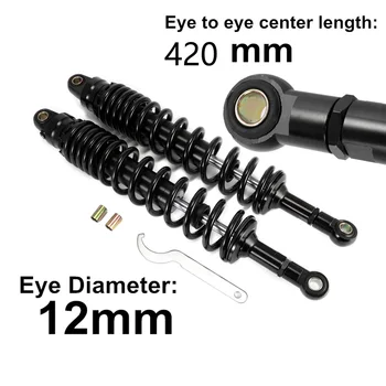 

Motorcycle Air Shock Absorber 420mm Rear Motor Damping Adjustable ATV Quad Dir Suspension Scooter Parts Accessory
