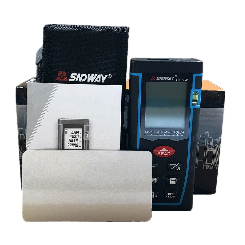 SNDWAY SW-T100 Laser rangefinder distance meter 100m 328ft trena Bubble level Rangefinder Build High SNDWAY SW-T100 Laser rangefinder distance meter 100m 328ft trena Bubble level Rangefinder Build High