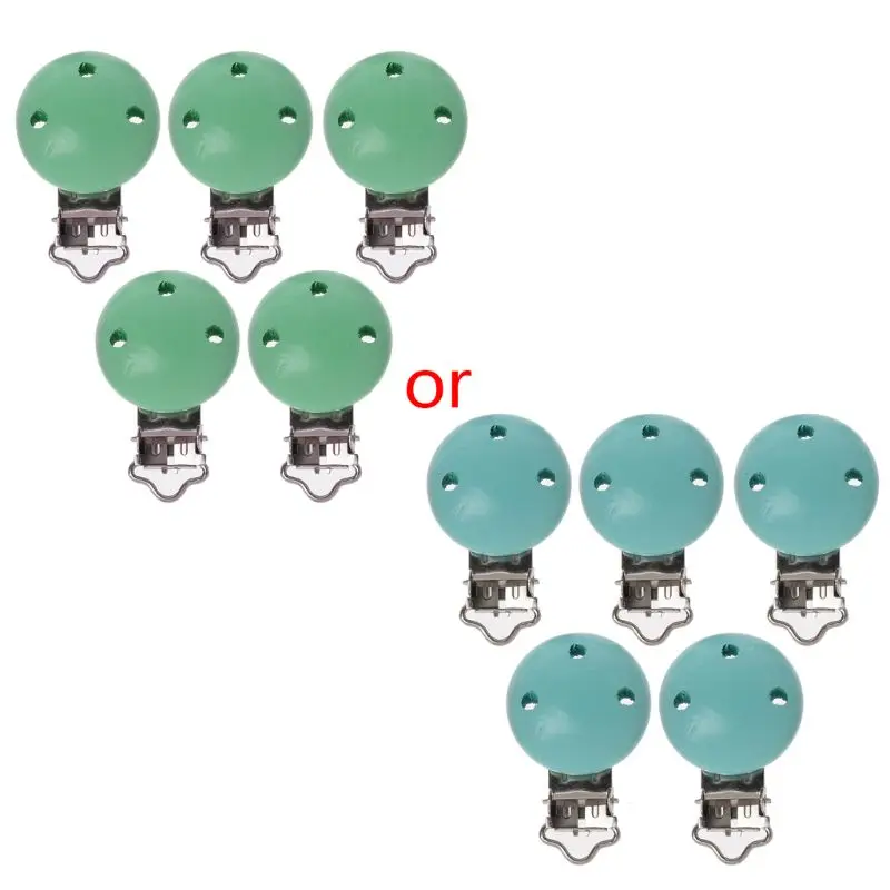 OOTDTY 5 шт. металлические деревянные детские соски зажимы однотонные держатели соска для младенцев застежки соски клип