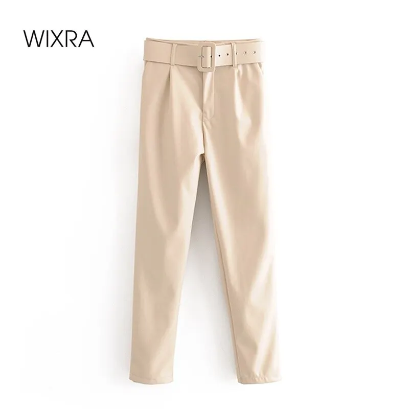 Брюки Wixra женские из искусственной кожи уличная одежда длинные штаны с высокой