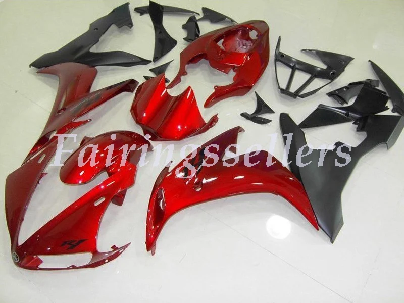 

4Gifts New Injection ABS Full Fairing Fit For Yamaha R1 2004 2005 2006 04 05 06 YZF R1 Full Fairings Kit Red Black