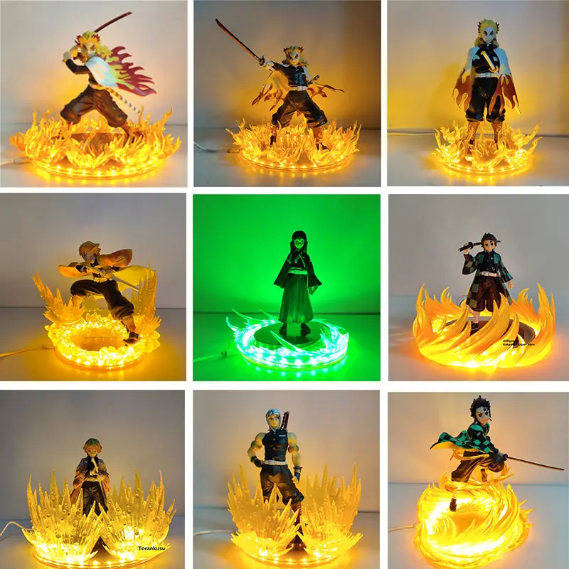 

Kimetsu no Yaiba DIY LED Night Light Rengoku Kyoujurou Zenitsu Tanjirou Uzui Tengen Fire Led Scene Table Lamp Demon Slayer LU