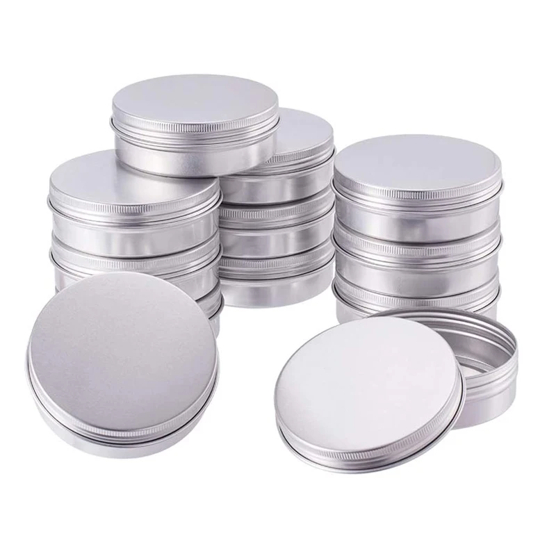 100g 알루미늄 주석 금속 캔 30 개, 립밤, 사탕, 보석, 차, DIY 공예용 나사 뚜껑이 있는 둥근 화장품 샘플 항아리