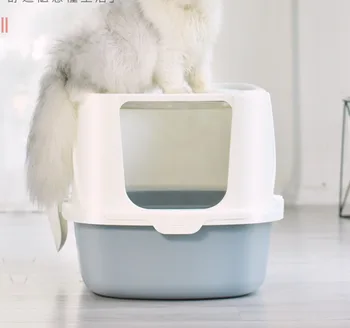 

Forward up and out of the cat litter basin top out without sand fully closed top-in type extra large anti-spatter cat urine basi