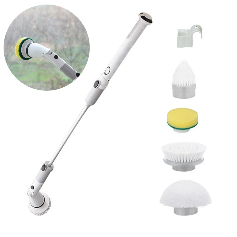 ElectricCleaningTurboScrubBrushAdjustableWaterproofCleanerLong