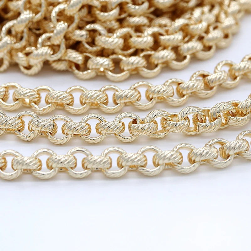 

5m Korean Version Of 8mm Slash Opening Chain 14K Color-Preserving Gold Fashion Bracelet Necklace Diy Jewelry Accessories