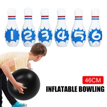 

Giant Inflatable Bowling Set for Kids Adults Funny Bowling Toy with 1 Bowling Ball & 6 Pins Indoor Outdoor Sports Games Gifts