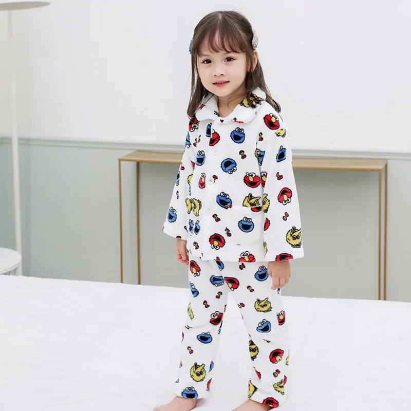 2 шт./компл. детские пижамы для детей теплая одежда для сна для маленьких мальчиков и девочек, одежда для сна, детские пижамы От 1 до 5 лет зимняя теплая домашняя одежда - Цвет: 16