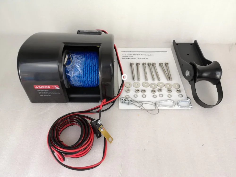12V стандартная Якорная Лебедка для пресной воды 25Lb морской лодки Понтон