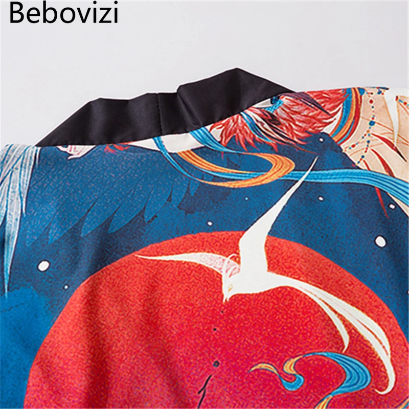 Japanese Streetwear Cosplay Tradition Short Kimonos Summer Yukata Clothes Anime Men Blue Cardigan Women Haori Obi Samurai