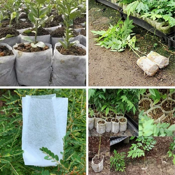 

100Pcs Plant-Fiber Nursery Pots Seedling-Raising Bags Garden Supplies Can Degrade Environmental Protection Full All Size
