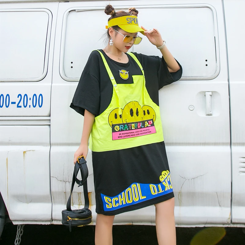 European station fashion brand mid-length loose
