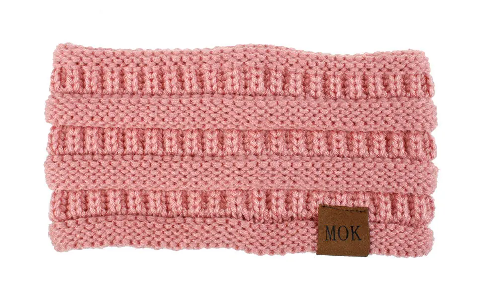 6 Old pink MOK Вязаная повязка на голову с конским хвостом, спортивные тканые крученые повязки на голову, ручная работа, вязаные эластичные женские повязки на голову, защищенные ушами, теплые зимние WH200D - Цвет: 6 Old pink MOK