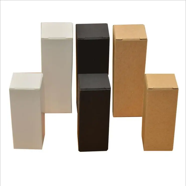 

100pcs White Black Kraft Paper Box Lipstick Packing Box Perfume Essential Oil Bottle Box Bottle Gift Packaging Boxes 10ml/15ml