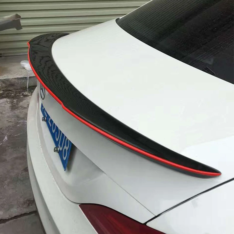 Модифицированный красный спойлер E90 в стиле M4 из углеродного волокна для