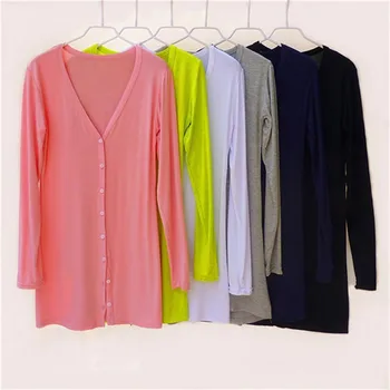 

Women Cardigan Long Sleeve Casual Long Modal Sweater Cardigan Soft Autumn Elegant Simple Solid Color Outerwear