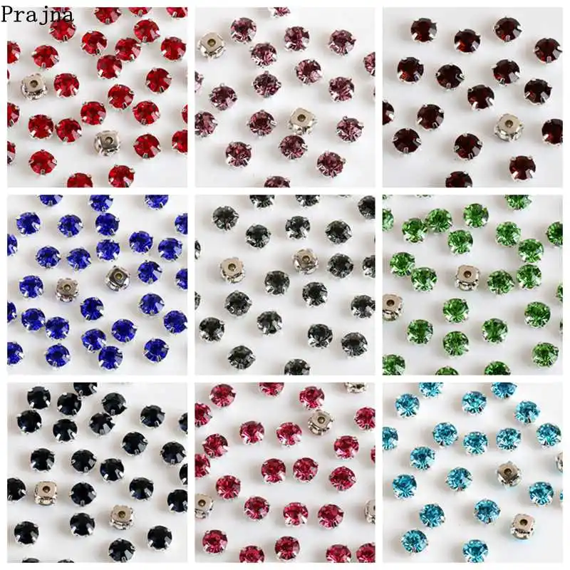 

Prajna 100pcs Strass Crystal Rhinestone Glass Sew On Rhinestones For Clothes Wedding Dress Decor Flatback Rhinestones Appliques