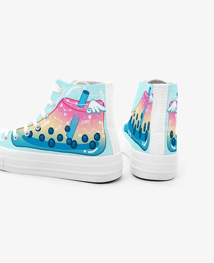 Amy und Michael Original Design Mode Damen Sneakers Bunte handbemalte Segeltuchschuhe Studenten Schicke lässige vulkanisierte Schuhe – Detail 5