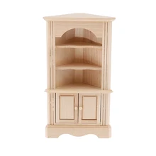  1:12 Scale Dollhouse Miniature Wood Cabinet Bookshelf Doll Furniture Cupboard Corner Cabinet Corner Furniture Of Doll House 