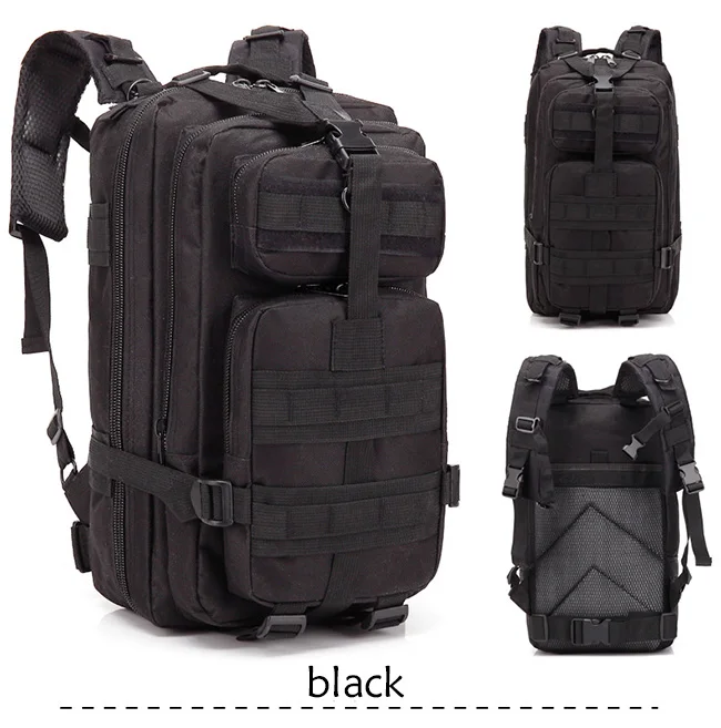 Вместительный армейский мужской тактический военный рюкзак 35Л, большой водонепроницаемый рюкзак для спорта на открытом воздухе, походов, кемпинга, охоты, 3D рюкзак, сумки для мужчин - Цвет: black