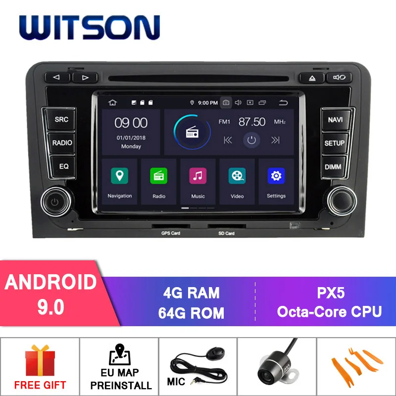 Excellent WITSON Android 9.0 4GB RAM+64GB FLASH 8 Octa Core CAR DVD for AUDI A3 S3 RS3 2003-2013 RADIO NAVI GPS+DVR/WIFI+DSP+DAB+OBD 0 Excellent WITSON Android 9.0 4GB RAM+64GB FLASH 8 Octa Core CAR DVD for AUDI A3 S3 RS3 2003-2013 RADIO NAVI GPS+DVR/WIFI+DSP+DAB+OBD 0