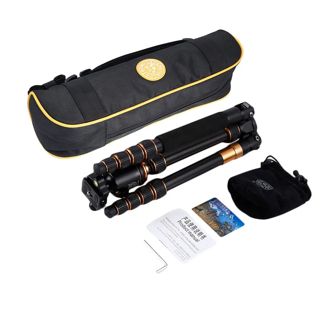 

Q666C Portable Carbon Fiber Tripod Traveling Tripod For Camera Ball Head Digital Camera Tripod 5-section Center Column