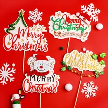 

Merry Christmas Cake Topper Santa Claus Cake Decoration Xmas Party Supplies Favors Christmas Decorations for Home Navidad