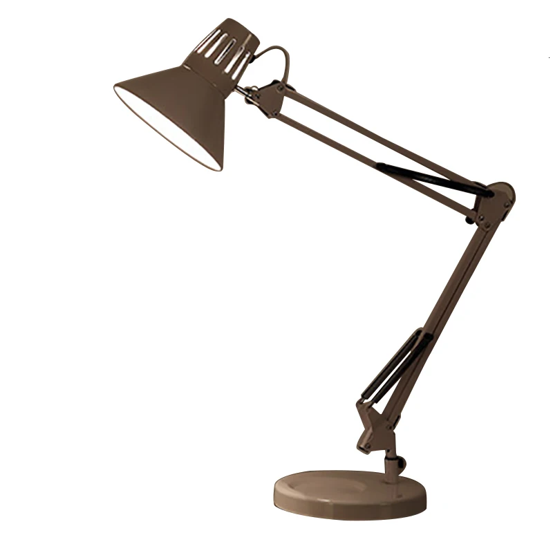 Длинные Регулируемые классические настольные лампы в американском стиле E27, светодиодная настольная лампа 220 В для офисного чтения, Ночной светильник, прикроватная тумбочка для дома