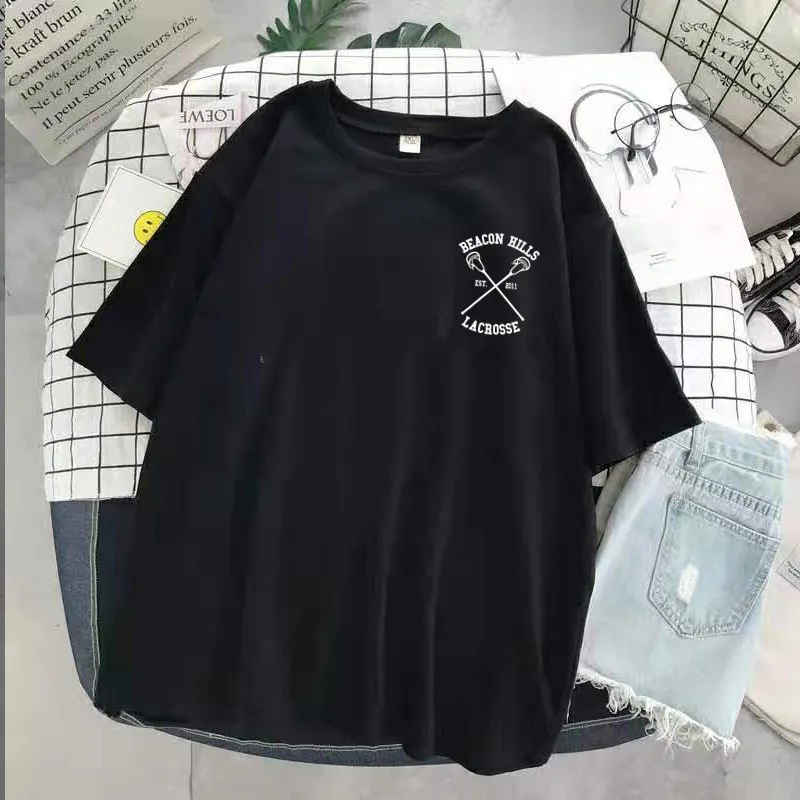 Trendy Style Teen Wolf Print O-Neck T-shirt Women Summer BEACON HILLS LACROSSE Tshirts Harajuku Casual Streewear tshirt Girl Tee 2