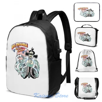 

Big Trouble In Little China & Lo Pan HD White USB Charge Backpack men School bags Women bag Travel laptop bag