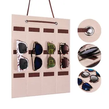 

12 Slot Felt Sunglasses Storage Wall Hanging Bag Glasses Finishing Exhibition Display Holder Container X4YA