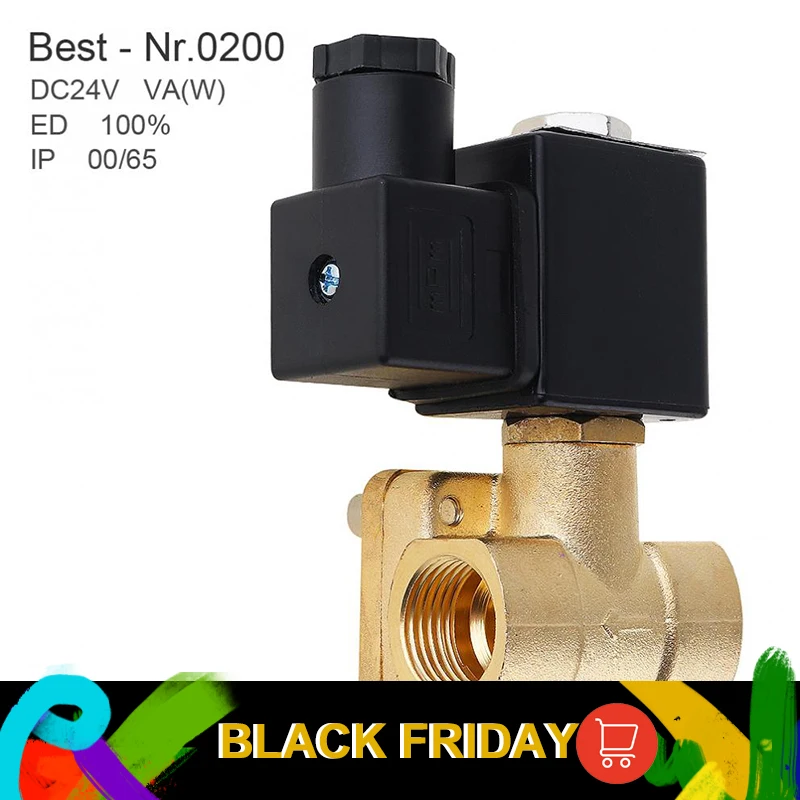 1/2 ''Соленоидный клапан для воды DC 24V латунный Электрический Соленоидный клапан нормально закрытого типа Соленоидный клапан для газа